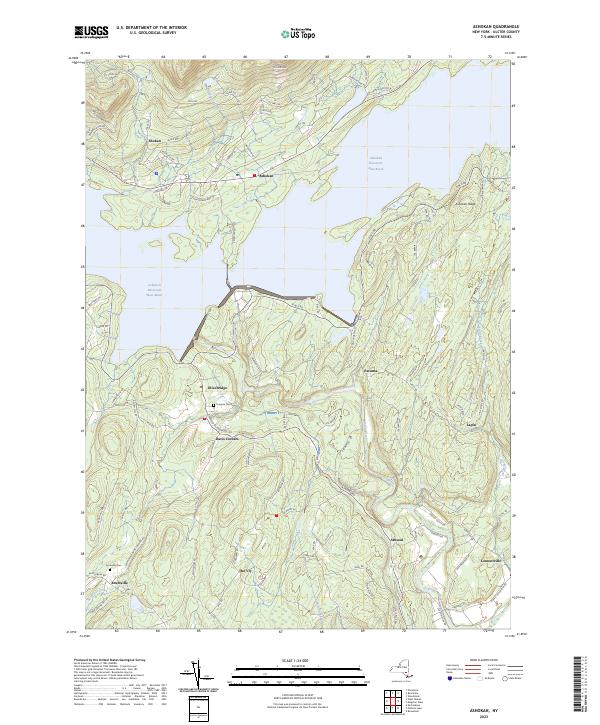 US Topo 7.5-minute map for Ashokan NY Cheap