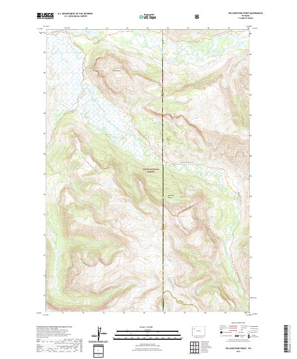 USGS US Topo 7.5-minute map for Yellowstone Point WY 2021 Fashion