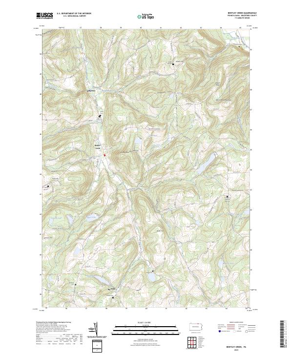 US Topo 7.5-minute map for Bentley Creek PA For Discount