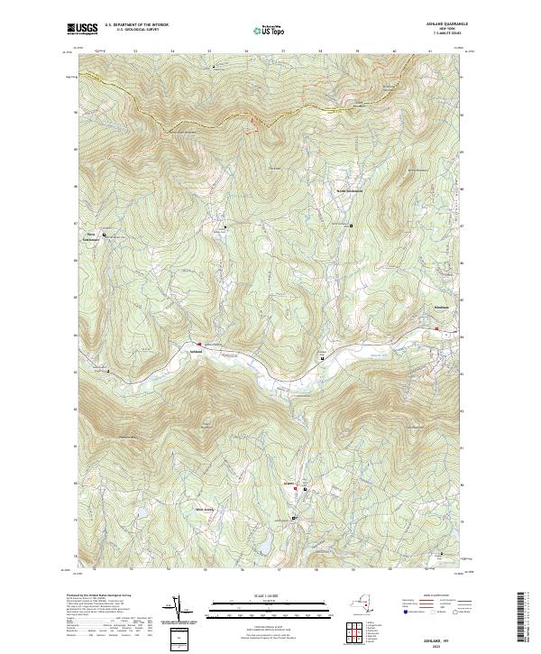 US Topo 7.5-minute map for Ashland NY Online Hot Sale