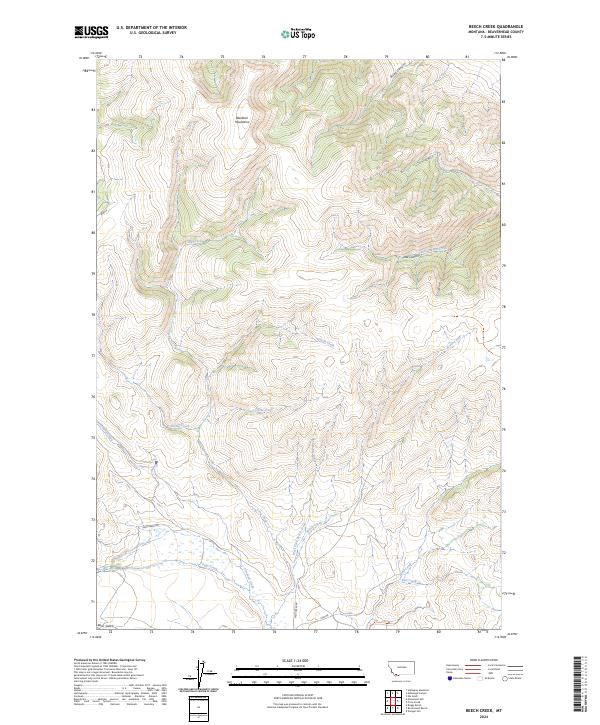 US Topo 7.5-minute map for Beech Creek MT Discount