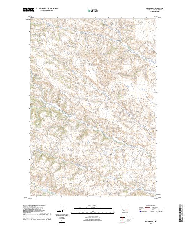 US Topo 7.5-minute map for Bar V Ranch MT Online Sale