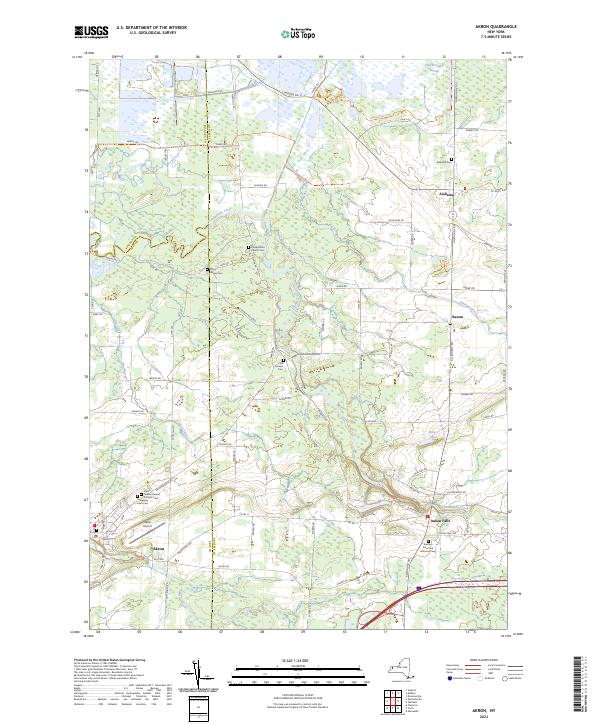 US Topo 7.5-minute map for Akron NY Hot on Sale