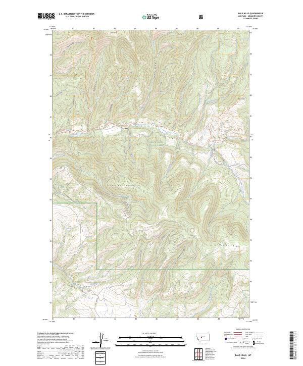 US Topo 7.5-minute map for Bald Hills MT Online Sale