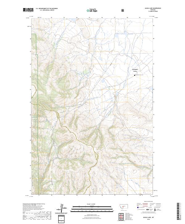 US Topo 7.5-minute map for Alkali Lake MT Hot on Sale