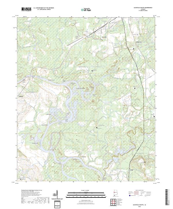 US Topo 7.5-minute map for Aliceville South AL Fashion