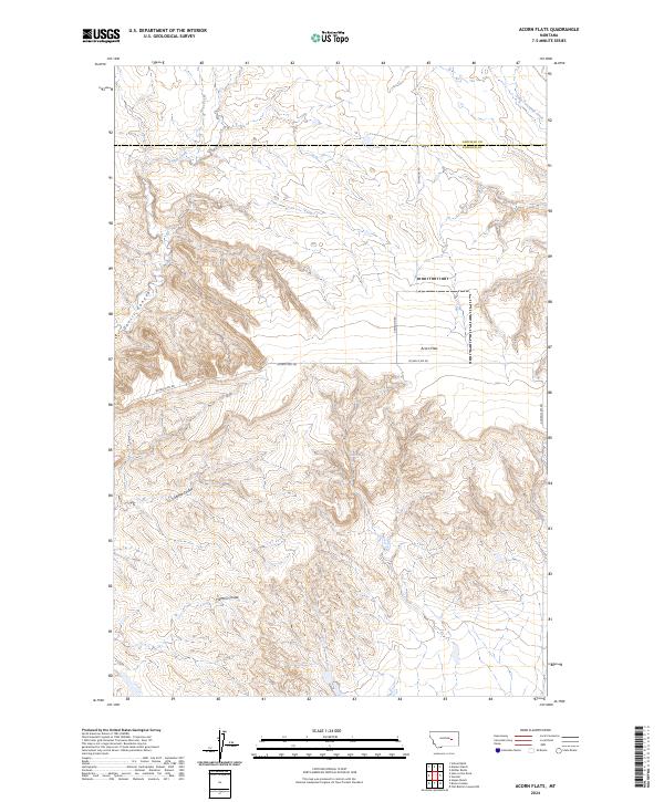 US Topo 7.5-minute map for Acorn Flats MT Hot on Sale