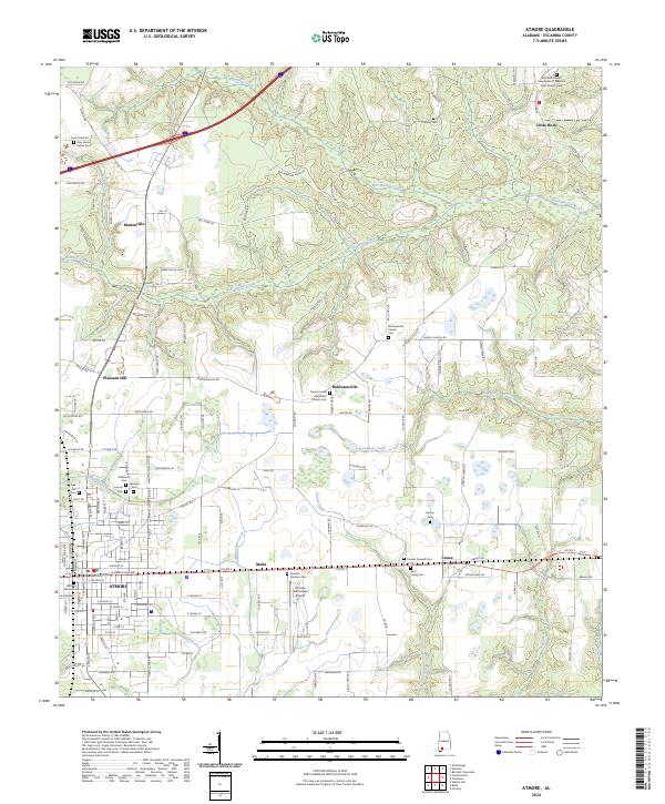 US Topo 7.5-minute map for Atmore AL Sale