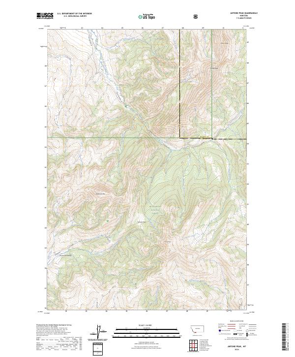 US Topo 7.5-minute map for Antone Peak MT Cheap