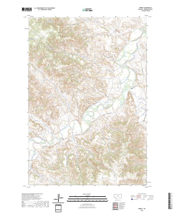 US Topo 7.5-minute map for Birney MT Online Sale