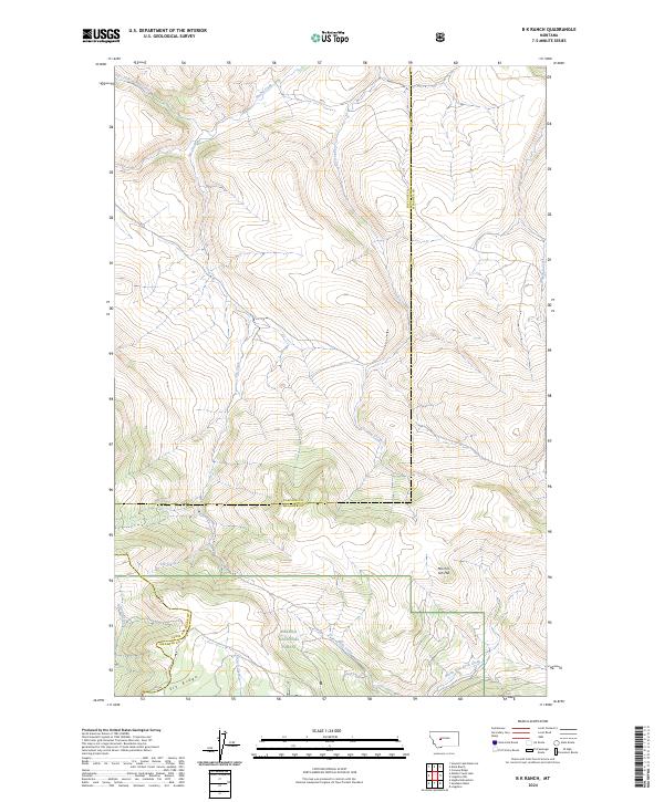 US Topo 7.5-minute map for B K Ranch MT For Discount