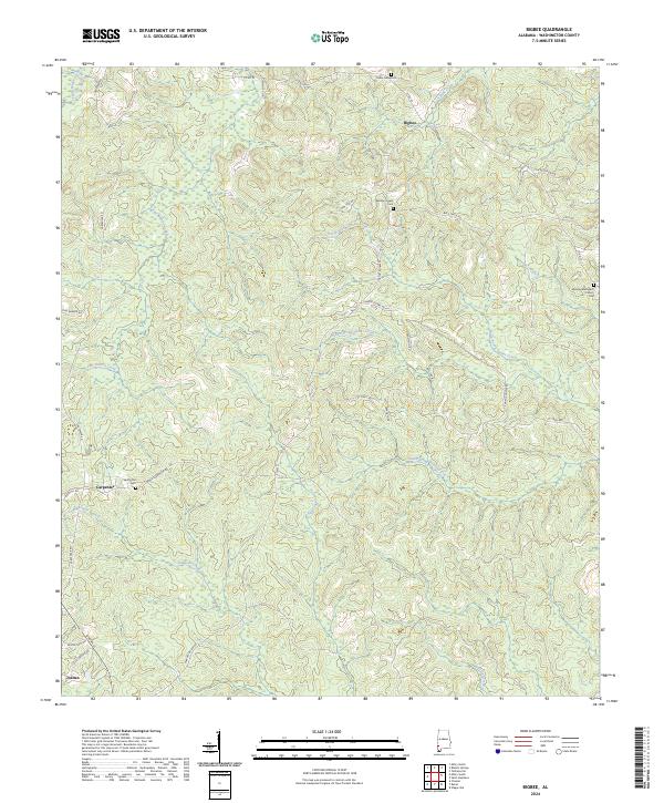 US Topo 7.5-minute map for Bigbee AL Discount