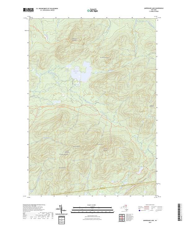 US Topo 7.5-minute map for Ampersand Lake NY Fashion