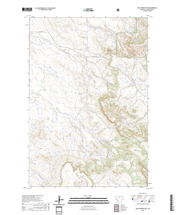 US Topo 7.5-minute map for Belltower Butte MT Online Sale