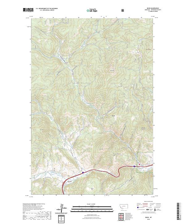 US Topo 7.5-minute map for Basin MT Online