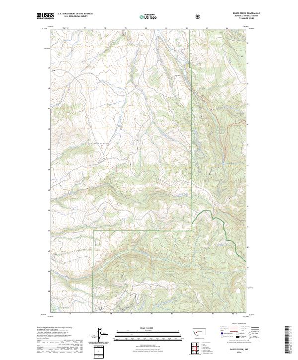 US Topo 7.5-minute map for Baggs Creek MT Online