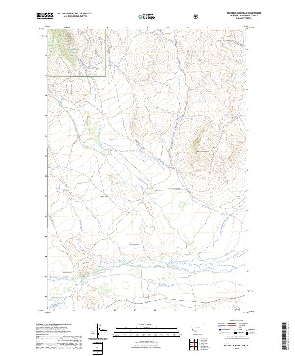 US Topo 7.5-minute map for Bachelor Mountain MT Cheap