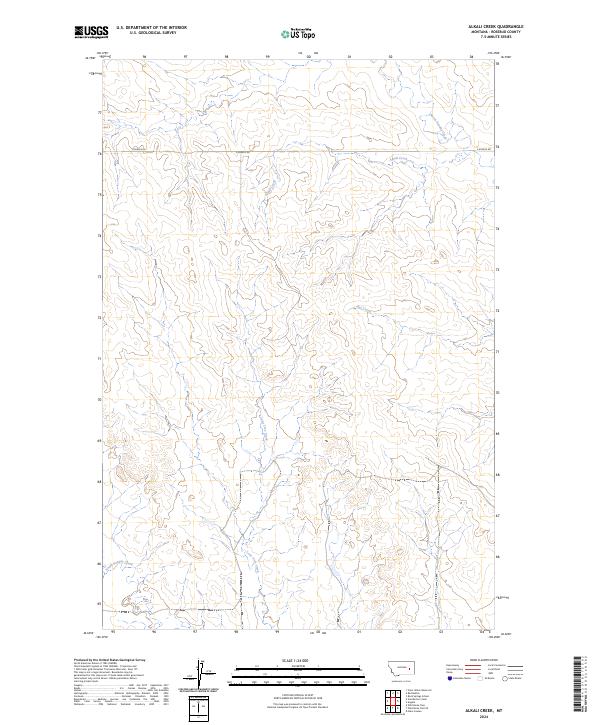 US Topo 7.5-minute map for Alkali Creek MT Cheap