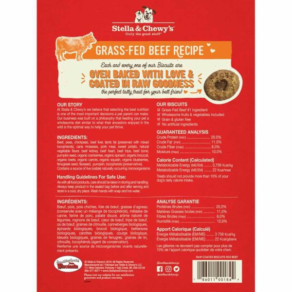 Stella & Chewy’s Freeze-Dried Raw Coated Biscuits Beef Grain-Free Dog Treats 9oz Online