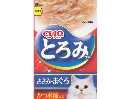 2 FOR $14: Ciao Toromi Line Chicken Fillet, Tuna & Bonito Grain-Free Pouch Wet Cat Treats 35g x 4 For Discount