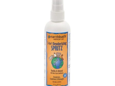 20% OFF: Earthbath 3-In-1 Deodorising Vanilla & Almond Spritz For Dogs 237 ml For Sale