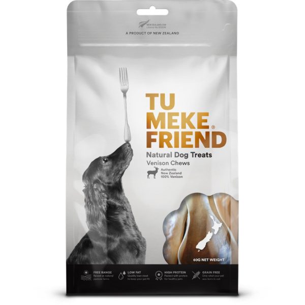 Tu Meke Friend Venison Chews Grain-Free Air-Dried Dog Chews 60g Supply