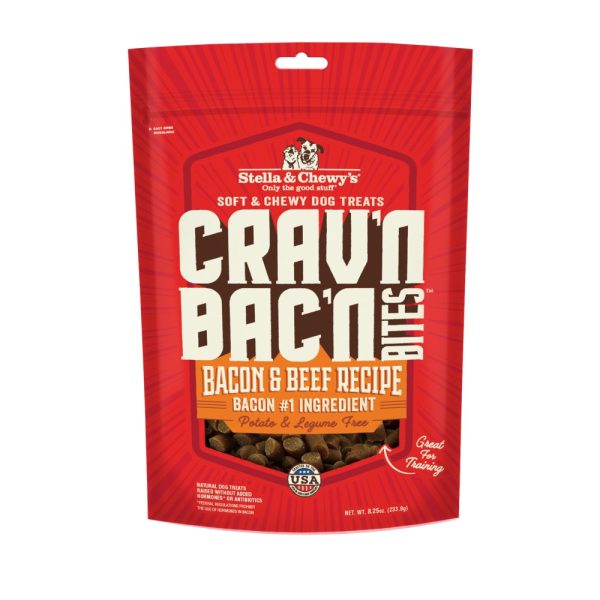 Stella & Chewy’s Crav n Bac n Bites Bacon & Beef Dog Treats 8.25oz Sale