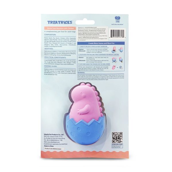 Natura Nourish Treatricks 2-in-1 Chicken Dental Chew Dog Toy (T-Rex Egg) on Sale