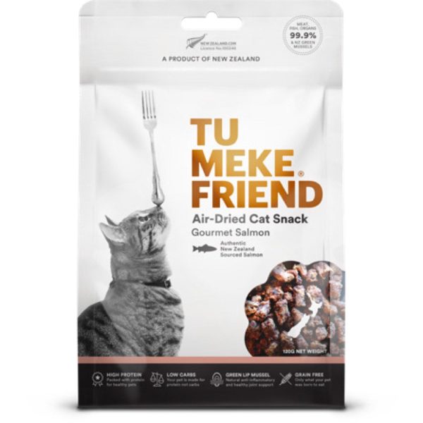 Tu Meke Friend Gourmet Salmon Grain-Free Air-Dried Cat Treats 120g Online now