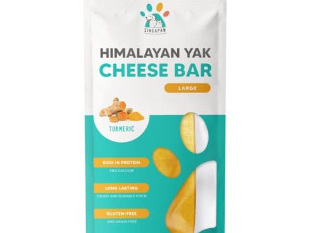 10% OFF: Singapaw Himalayan Yak Cheese Bar Dog Chew - Large Turmeric 160g on Sale