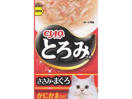 2 FOR $14: Ciao Toromi Line Chicken Fillet, Tuna & Crab Stick Grain-Free Pouch Wet Cat Treats 35g x 4 Discount