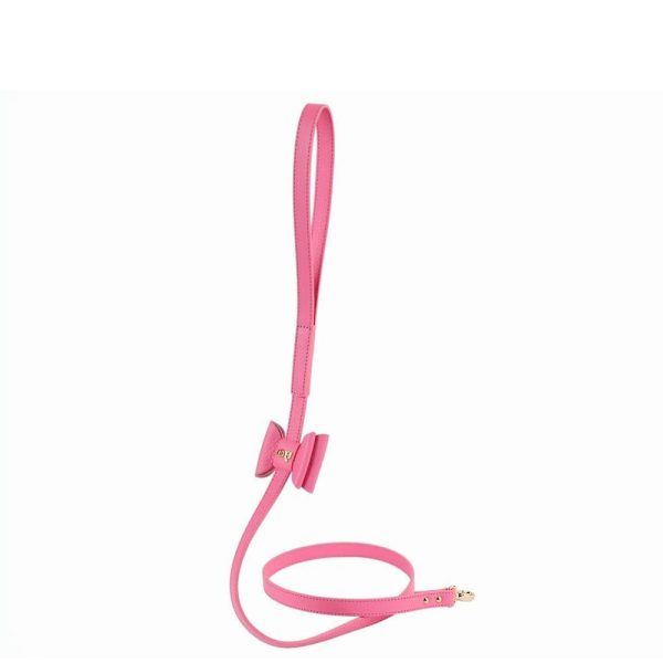 Moshiqa Bisou Leather Dog Leash (Pink) For Sale