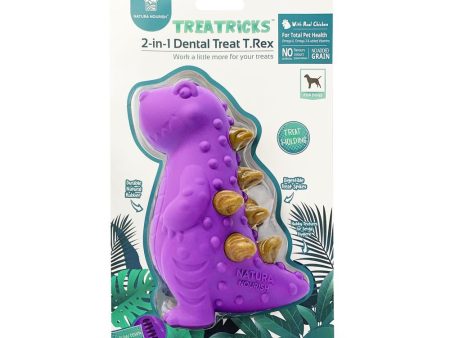 Natura Nourish Treatricks 2-in-1 Chicken Dental Chew Dog Toy (T-Rex) Hot on Sale