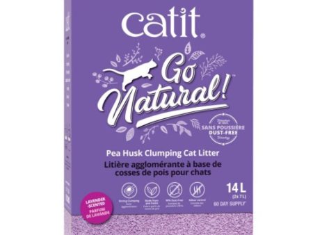 Catit Go Natural Clumping Pea Husk Cat Litter (Lavender Scented) 14L For Discount