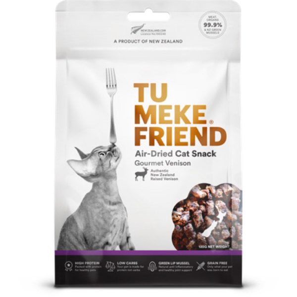 Tu Meke Friend Gourmet Venison Grain-Free Air-Dried Cat Treats 120g Supply