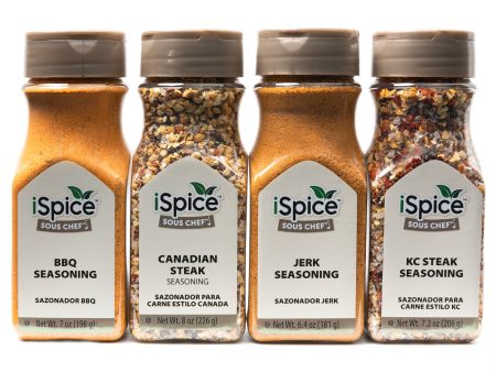 iSpice | 4 Pack of Grill Seasoning | Grill Mania | Mixed Spices & Seasonings Gift Set | Kosher For Sale