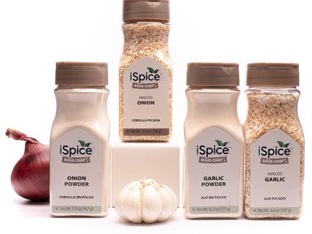 iSpice | 4 Pack of Garlic and Onion Spice | Allium | Mixed Spices & Seasonings Gift Set | Kosher Online Sale