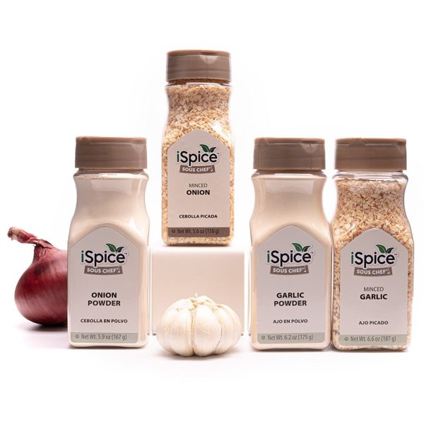 iSpice | 4 Pack of Garlic and Onion Spice | Allium | Mixed Spices & Seasonings Gift Set | Kosher Online Sale