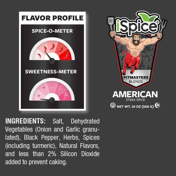 iSpice | American Steak Spice| 20 oz | Mixed Spice & Seasoning Gift-Set| Kosher | Flavorful Blend Sale