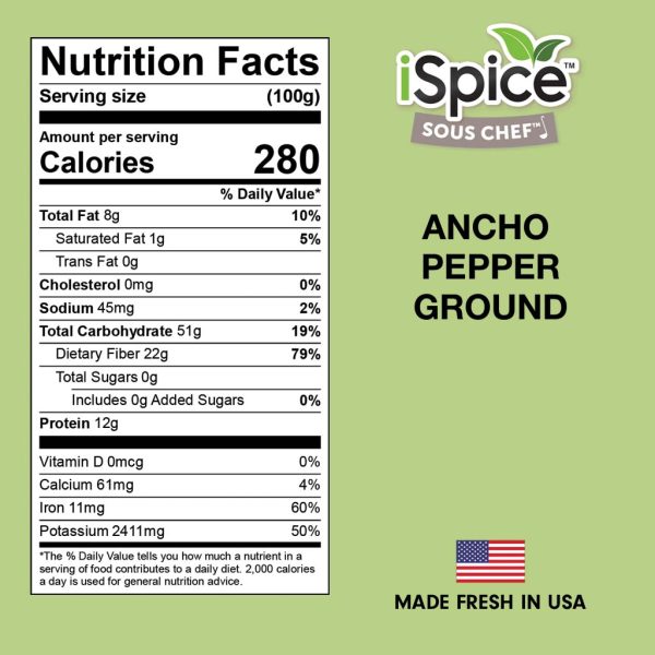 iSpice | Ancho Pepper Ground | 5.3 oz | Gourmet Spice | Kosher | Flavorful Spice Cheap