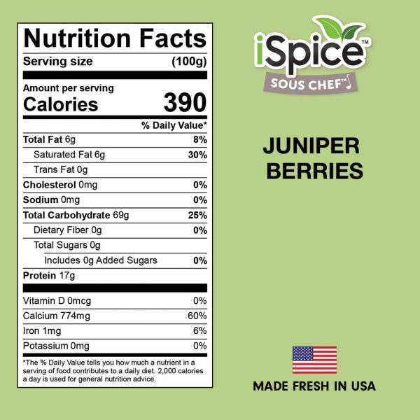 iSpice | Juniper Berries | 4.2 oz |  Gourmet Spice | Kosher | Aromatic Qualities Online