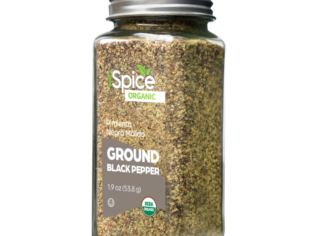 iSpice | Organic Black Pepper Ground | 1.9 oz | Premium Spices | Kosher | USDA Organic Certified on Sale