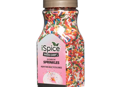 iSpice | Rainbow Sprinkles | 8.81 oz | Mixed Spices & Seasonings | Kosher |Food Grade BPA Free Bottle Supply