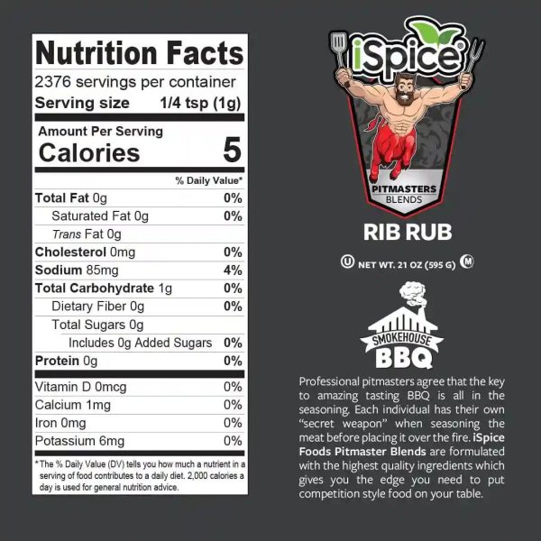 iSpice | Rib Rub Seasoning | 21 oz | Mixed Spices & Seasonings | Kosher | Caramelizing magic Online now