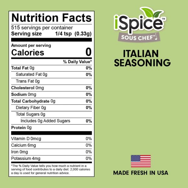 iSpice | Italian Seasoning | 2.7 oz | Mixed Spices & Seasonings | Kosher | Versatile Herb Mix Online now