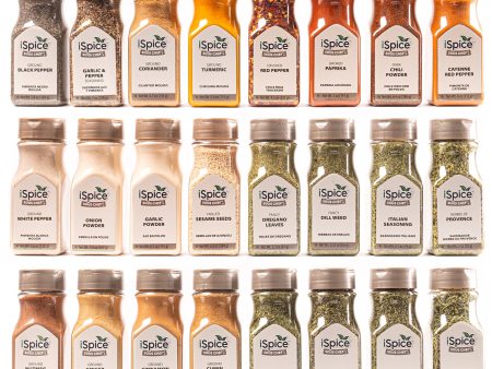 iSpice | 24 Pack of Spice and Herbs | Fiona | Mixed Spices & Seasonings Gift Set | Kosher For Cheap