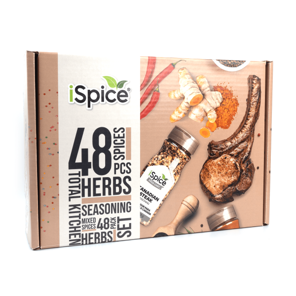 iSpice | 48 Pack of Spice and Herbs | Total Kitchen | Mixed Spices & Seasonings Gift Set | Kosher Online Sale