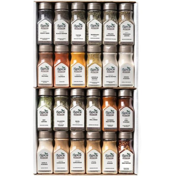 iSpice | 24 Pack of Spice and Herbs | Kitchen Fusion | Mixed Spices & Seasonings Gift Set | Kosher on Sale