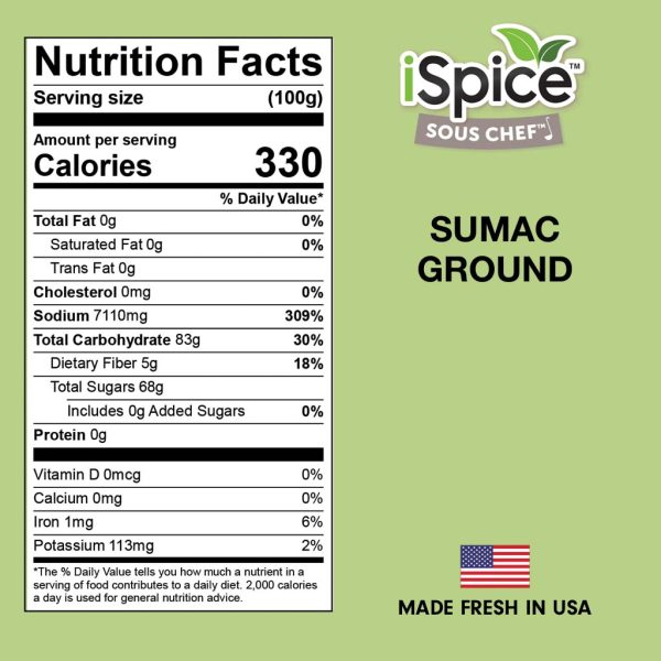 iSpice | Sumac Ground | 6.5 oz | Gourmet Spice | Kosher | Tangy flavor Online Hot Sale