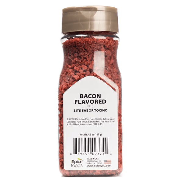 iSpice | Bacon Flavored Bits | 4.5 oz | Gourmet Spice | Kosher |Authentic Flavor Discount